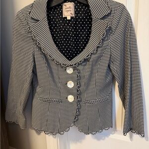 Nanette Lepore NWOT black and white gingham jacket size 2